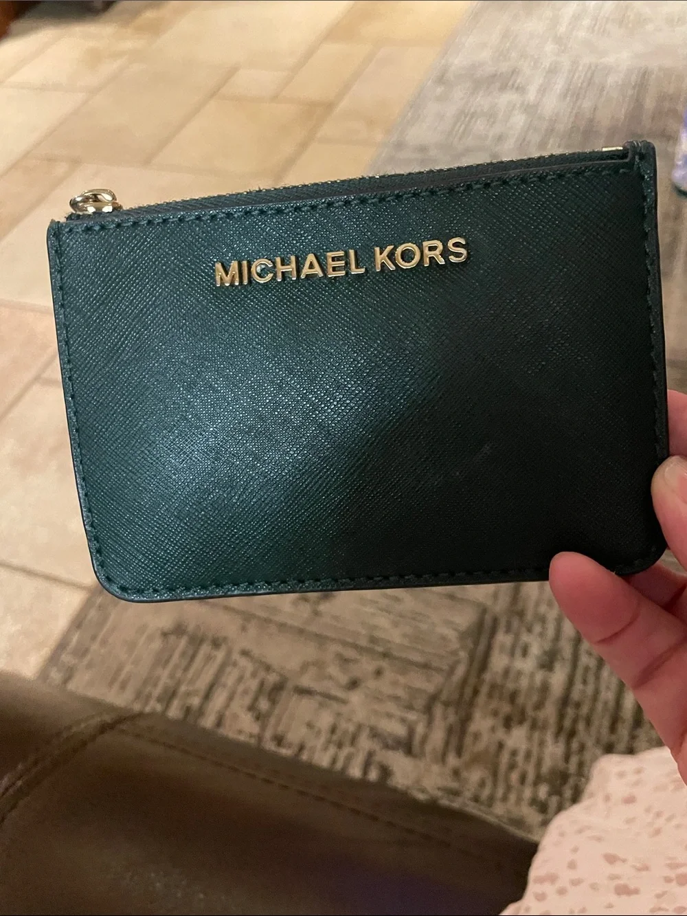 Michael kors green change purse wallet